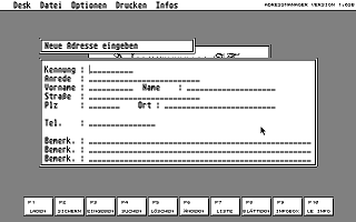 Adressmanager ST atari screenshot
